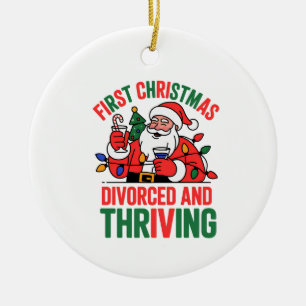 Erstes Weihnachten geschieden und erfolgreich Weih Keramik Ornament