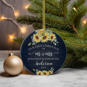 Erstes Weihnachten Herr und Frau Blaue Kunstholz-S Keramik Ornament