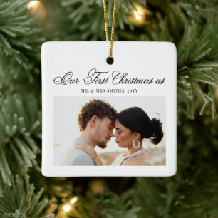 Erstes Weihnachten Herr und Frau Script Frischverm Keramikornament