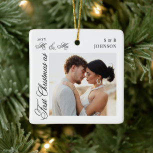 Erstes Weihnachten Herr und Frau Skript 2 Foto Keramikornament