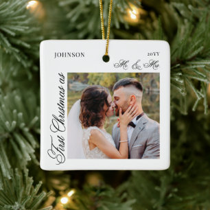 Erstes Weihnachten Herr und Frau Skript 2 Foto Keramikornament