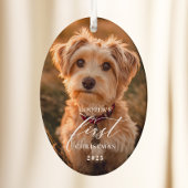 Erstes Weihnachten Hund Schrift Ornament