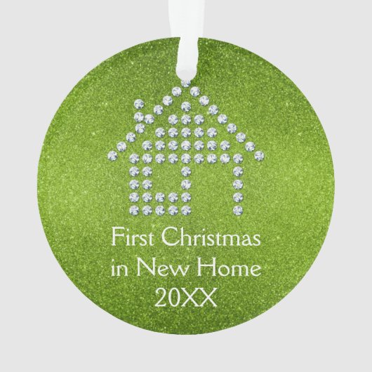 Erstes Weihnachten im neuen Glitzer-Grün des Ornament (Rückseite)