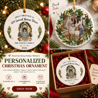 Erstes Weihnachten im neuen Zuhause Foto Keramik Ornament