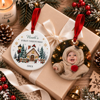 Erstes Weihnachten im neuen Zuhause Foto Keramik Ornament