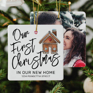 Erstes Weihnachten im neuen Zuhause Foto Keramikornament