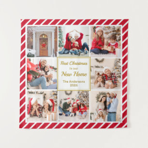 Erstes Weihnachten im neuen Zuhause Multi-Foto-Fam Wandteppich