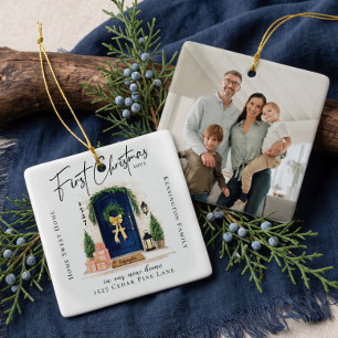 Erstes Weihnachten im neuen Zuhause Personalisiert Keramikornament