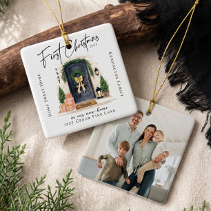 Erstes Weihnachten im neuen Zuhause Personalisiert Keramikornament