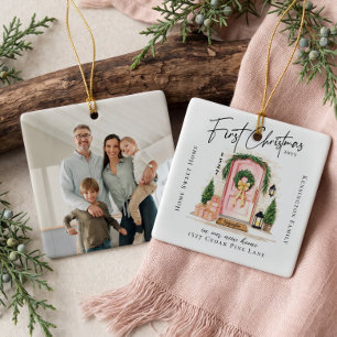 Erstes Weihnachten im neuen Zuhause Personalisiert Keramikornament