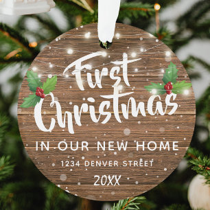 Erstes Weihnachten im neuen Zuhause Personalisiert Ornament