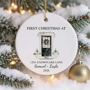 Erstes Weihnachten im neuen Zuhause Wasserfarbe Sc Keramik Ornament