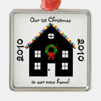 Erstes Weihnachten in den neuen Silbernes Ornament
