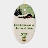 Erstes Weihnachten in der neuen Keramikornament (Rechts)