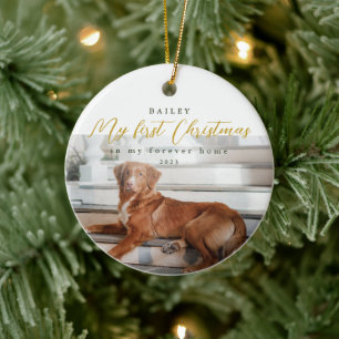 Erstes Weihnachten in meinem Forever-Heim Haustier Keramik Ornament
