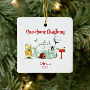 Erstes Weihnachten in meinem neuen Zuhause Keramikornament