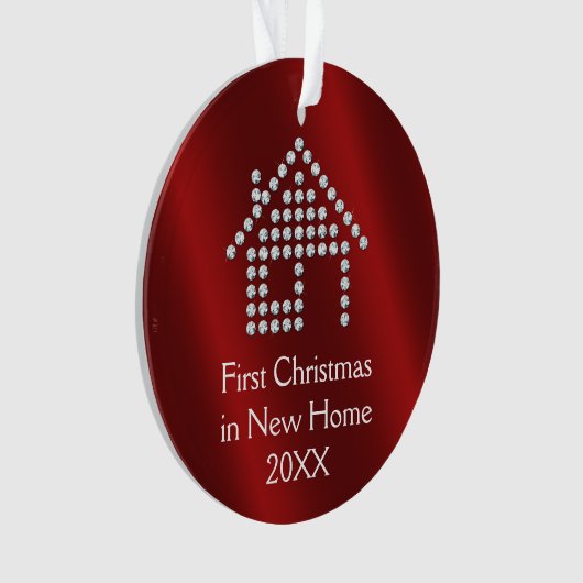 Erstes Weihnachten in neuem rotem metallischem des Ornament (Vorderseite)