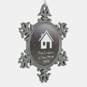 Erstes Weihnachten in neuem Zuhause 2018% pipe% Schneeflocken Zinn-Ornament (Links)