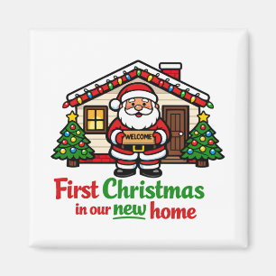 Erstes Weihnachten in unserem neuen Haus Santa Magnet