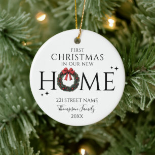 Erstes Weihnachten in unserem neuen Zuhause Elegan Keramik Ornament