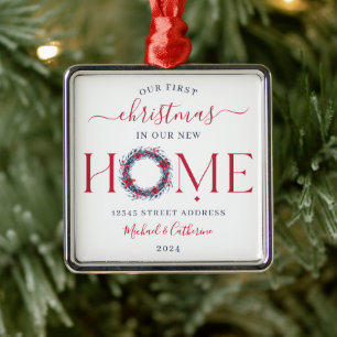 Erstes Weihnachten in unserem neuen Zuhause Elegan Ornament Aus Metall