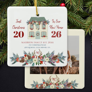 Erstes Weihnachten in unserem neuen Zuhause Famili Keramikornament