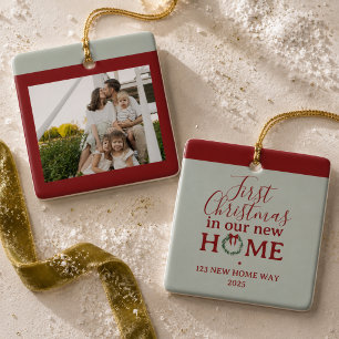 Erstes Weihnachten in unserem neuen Zuhause Famili Keramikornament
