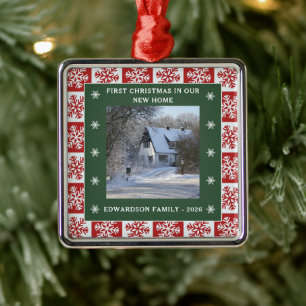 Erstes Weihnachten in unserem neuen Zuhause Foto F Ornament Aus Metall
