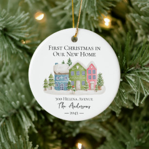 Erstes Weihnachten in unserem neuen Zuhause Foto Keramik Ornament
