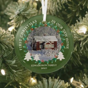 Erstes Weihnachten in unserem neuen Zuhause Hausfo Ornament Aus Glas