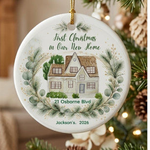 Erstes Weihnachten in unserem neuen Zuhause - indi Keramik Ornament