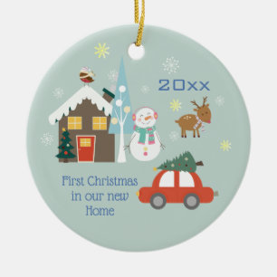 Erstes Weihnachten in unserem neuen Zuhause Keramik Ornament