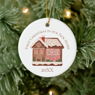 Erstes Weihnachten in unserem neuen Zuhause Lebkuc Keramik Ornament