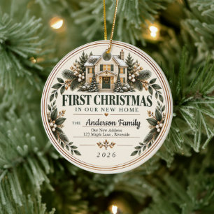 Erstes Weihnachten in unserem neuen Zuhause-Orname Keramik Ornament