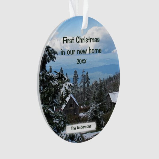 Erstes Weihnachten in unserem neuen Zuhause Ornament (Vorderseite)