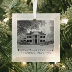 Erstes Weihnachten in unserem neuen Zuhause Person Ornament Aus Glas