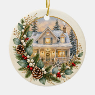 Erstes Weihnachten in unserem neuen Zuhause Winter Keramik Ornament