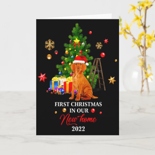 Erstes Weihnachten in unserem neuen Zuhause Xmas-G Karte (Gelbe Blume)