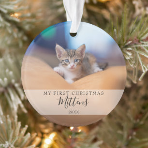 Erstes Weihnachten Katze Hund Haustier Foto Modern Ornament