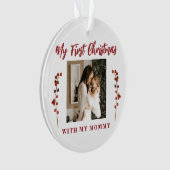 Erstes Weihnachten Mutter und Baby 2 Foto Ornament (Vorderseite)