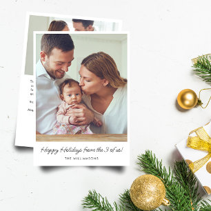 Erstes Weihnachten Neue Baby-Familienfoto-Nachrich