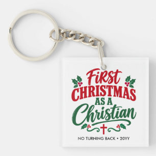 ERSTES WEIHNACHTEN Neuer christlicher Gläubiger Schlüsselanhänger