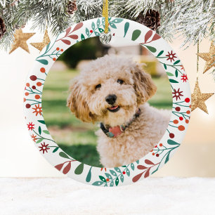 Erstes Weihnachten Neues Haustier Hund Katze Foto Keramik Ornament