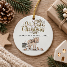 Erstes Weihnachten neues Zuhause Winter Pferd