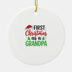 Erstes Weihnachten Opa Santa Hut Keramik Ornament