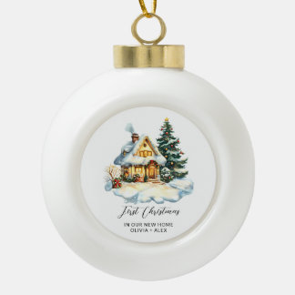 Erstes Weihnachten Personalisierter Weihnachtsbaum Keramik Kugel-Ornament