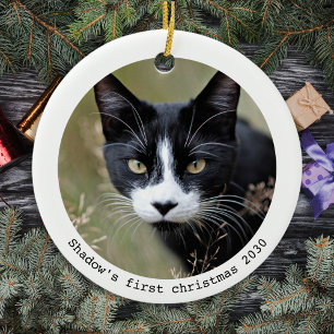 Erstes Weihnachten Personalisiertes Haustier Katze Keramik Ornament