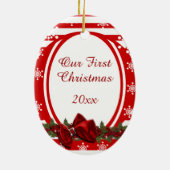 Erstes Weihnachten PERSONIFIZIEREN Keramik Ornament (Hinten)