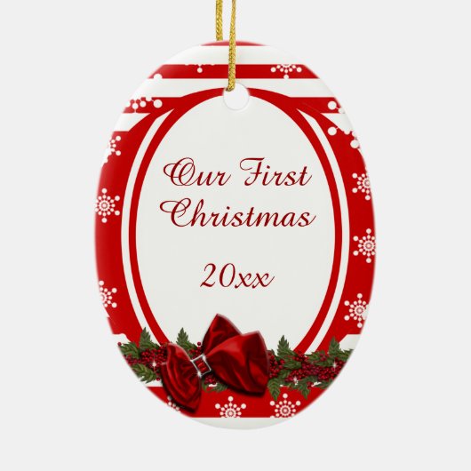 Erstes Weihnachten PERSONIFIZIEREN Keramik Ornament (Hinten)