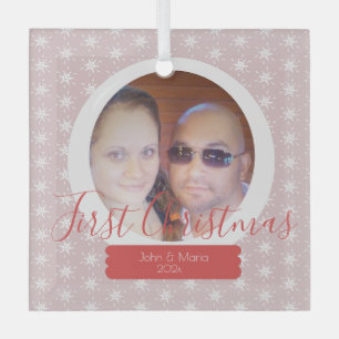 Erstes Weihnachten Schneekugel Foto Schneeflocke Ornament Aus Glas